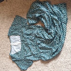 Long green and white flower dress